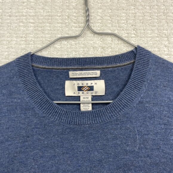 Joseph Abboud Long sleeve Sweater Fine Merino Wool Light Blue Preppy Mens Sz M - Picture 7 of 11